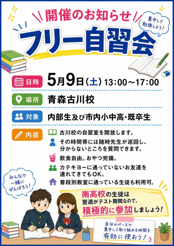 20260509古川校フリー自習会